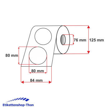 Preview: Kraftpapier Etiketten - Durchmesser 80 mm - 500 Stück